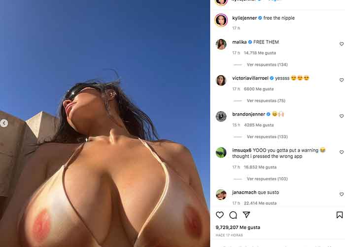 Kylie Jenner muestra la nueva tendencia un "bikini desnudo" en Instagram