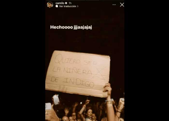 Fan le pide a Camilo ser la niñera de Índigo y su respuesta es viral