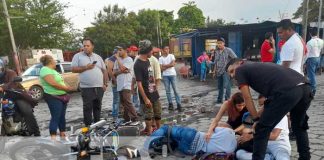 Motociclista resulta con fracturas tras accidente de tránsito en Managua
