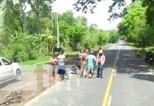 Pareja de ciclistas resultan lesionados en la Isla de Ometepe