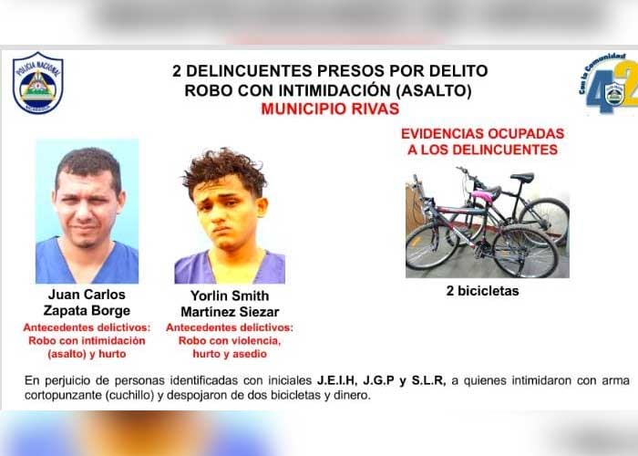 Rivas: Capturan a 2 presuntos vendedores de Marihuana 