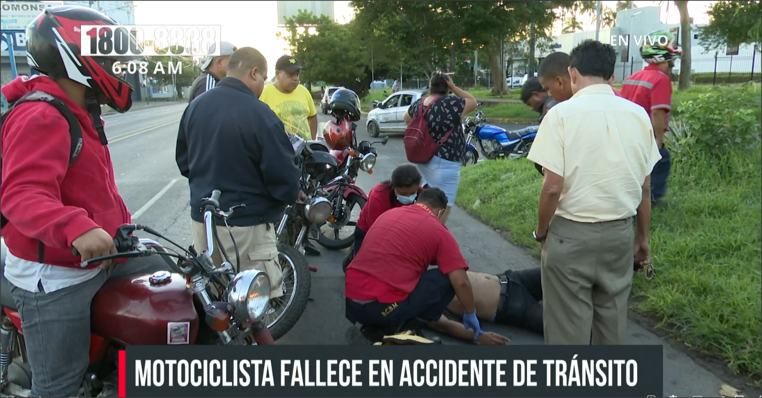 Fallece motociclista en los semáforos del Guanacaste, Managua 