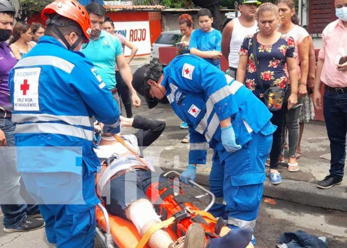 Aparatoso accidente con fractura en Managua