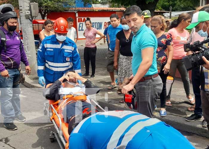 Aparatoso accidente con fractura en Managua