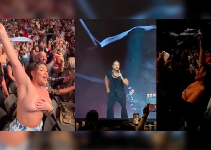 Mujer se desnuda en concierto de Ricardo Arjona