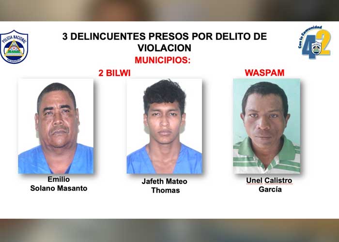 Personas detenidas por cometer delitos en Bilwi