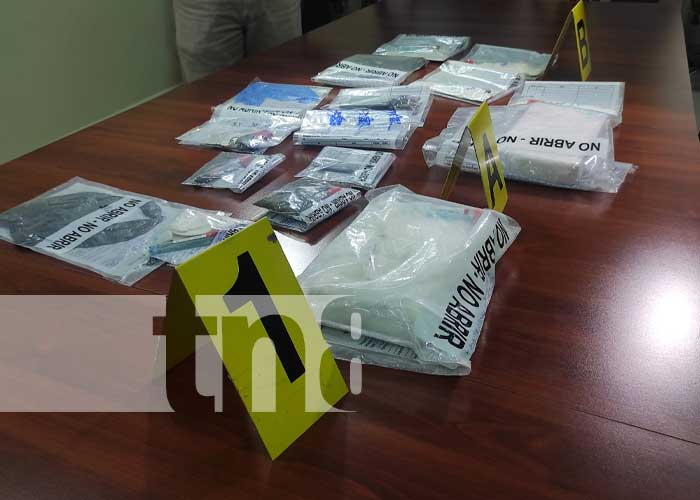 Presentación de caso de incautación de drogas en Managua