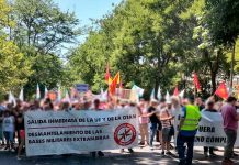 Al grito de ”no a la OTAN” miles de personas marchan en Madrid