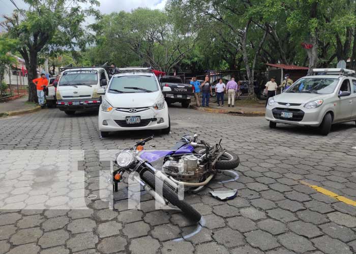 Escena de accidente de tránsito en la capital Managua
