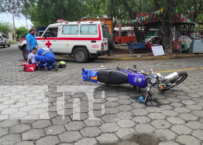 Escena de accidente de tránsito en la capital Managua