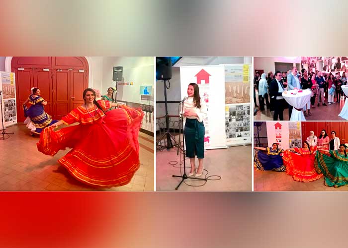 Folklore nicaragüense en evento de diplomacia cultura "Eulat 4 culture" en Bélgica