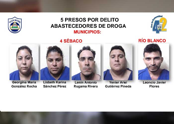 Delincuentes presos en Matagalpa