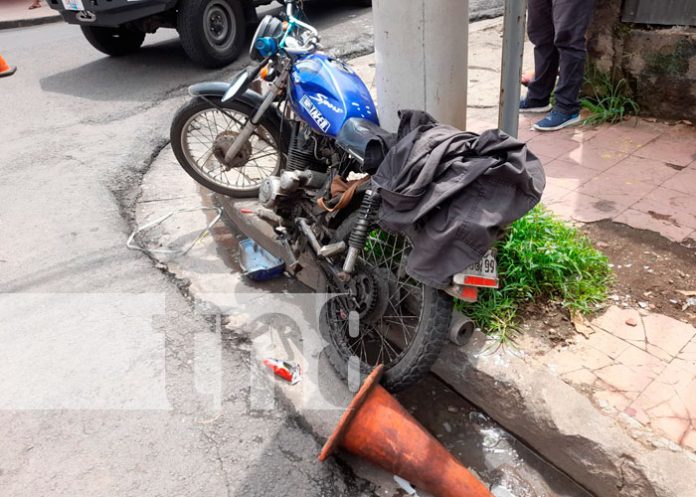 Motociclista lesionado al tirarse Alto en una intersección de Managua