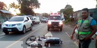 Imprudencia de menor en bicicleta causa triple colisión en Jinotepe