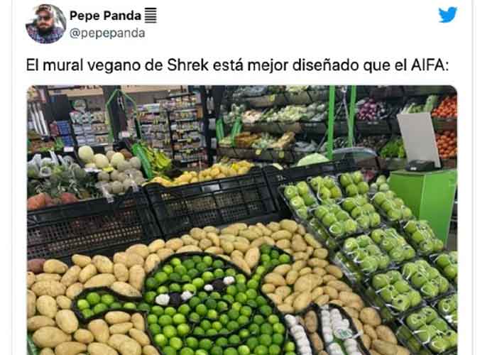 Empleados recrean a Shrek con verduras y se volvieron viral