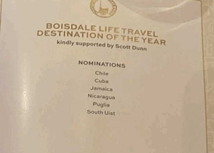 Nicaragua nominada en premios Revista Boisdale Life de Londres