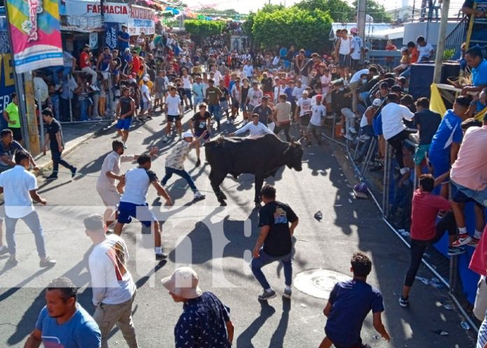 Tradicional corrida de toros en barrio San José Oriental, Managua