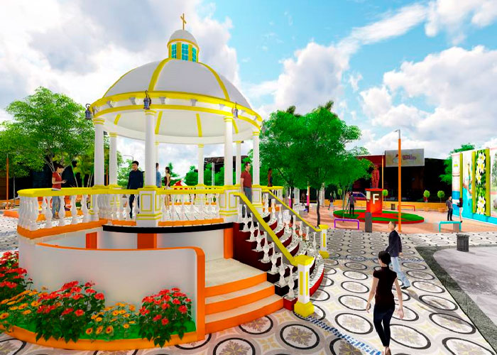 Alcaldía de San Rafael del Sur inicia obras de remodelación del Parque Central
