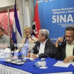 Conferencia de prensa con instituciones vigilantes a tormenta tropical en Nicaragua