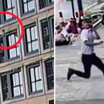 ¡Héroe! Atrapa a niña que cayó de un edificio en china
