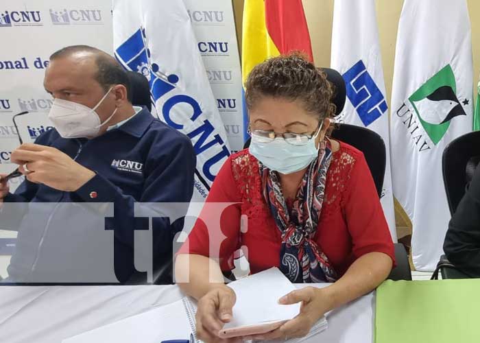 Conferencia de prensa con autoridades del CNU en Nicaragua