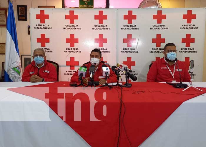 Conferencia de prensa de Cruz Roja Nicaragüense, desde Managua