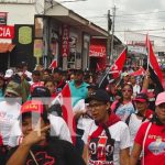 Militantes FSLN celebran en el departamento de Rivas
