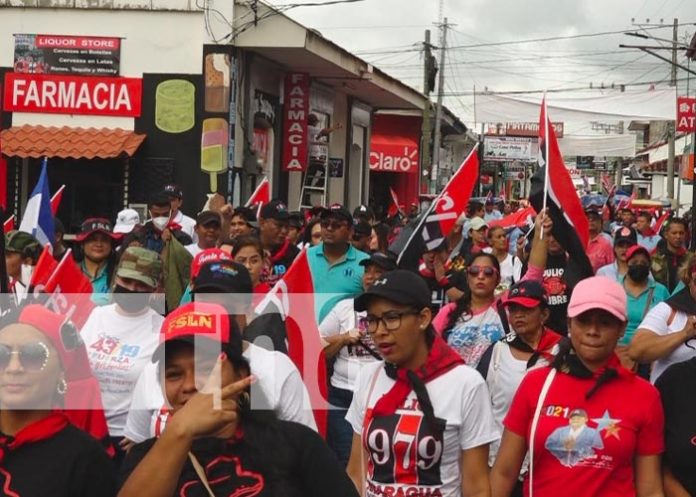 Militantes FSLN celebran en el departamento de Rivas