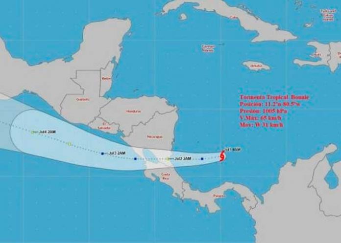 Tormenta tropical Bonnie, ya tocó tierras nicaragüenses
