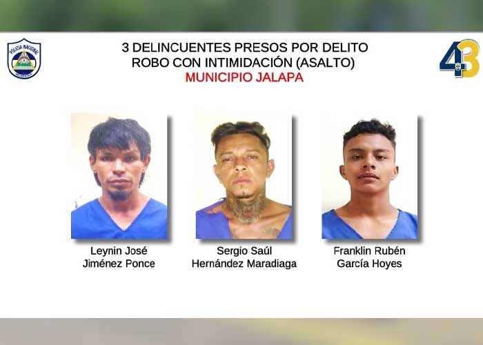 Detenidos por distintos delitos en Nueva Segovia