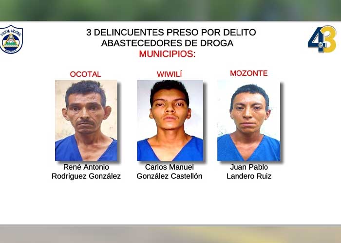 Detenidos por distintos delitos en Nueva Segovia