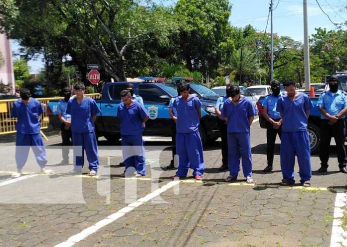 Policía Nacional de Nicaragua presenta a presuntos delincuentes