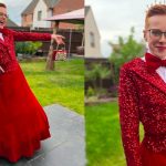 Chico de 16 llega con "vestido rojo de lentejuela" a fiesta 