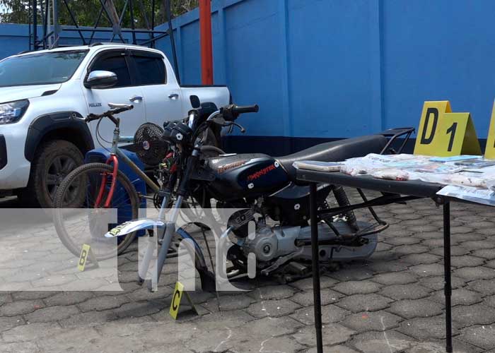 Parte de la evidencia ocupada por la Policía Nacional de Nicaragua