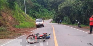Mala maniobra hace que motociclista termine lesionado en Nueva Segovia