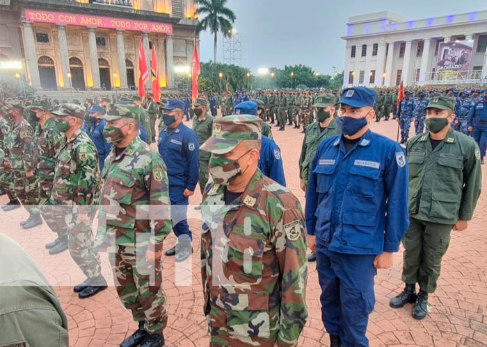 Ejército de Nicaragua realizó prácticas del acto central por su 43 aniversario