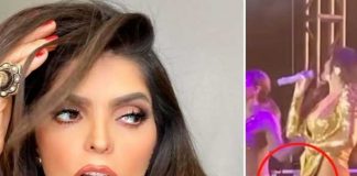 Viral: Ana Bárbara muestra sexy retaguardia tras quedar sin falda en concierto