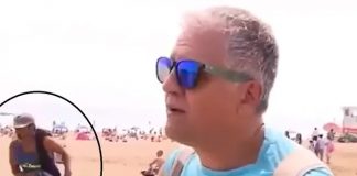 Noticiero de España capta el momento exacto de un robo en la playa