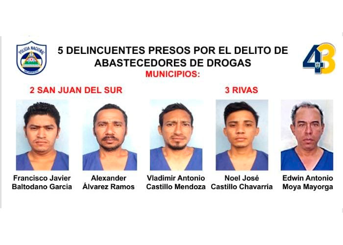 11 detenidos por delitos de peligrosidad en el departamento de Rivas