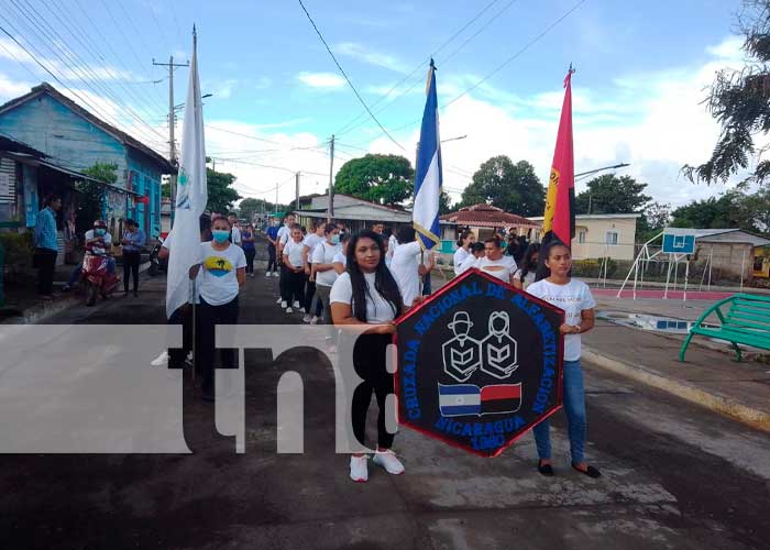 Estudiantes de Ometepe conmemoran la Cruzada Nacional de Alfabetización