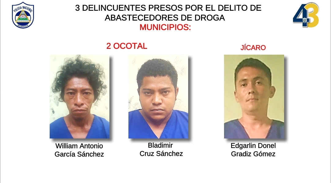 Delincuentes tras las rejas en Ocotal, Nueva Segovia 