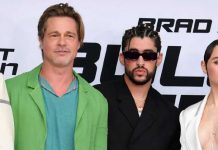 Bad Bunny y Brad Pitt en estreno de Tren Bala