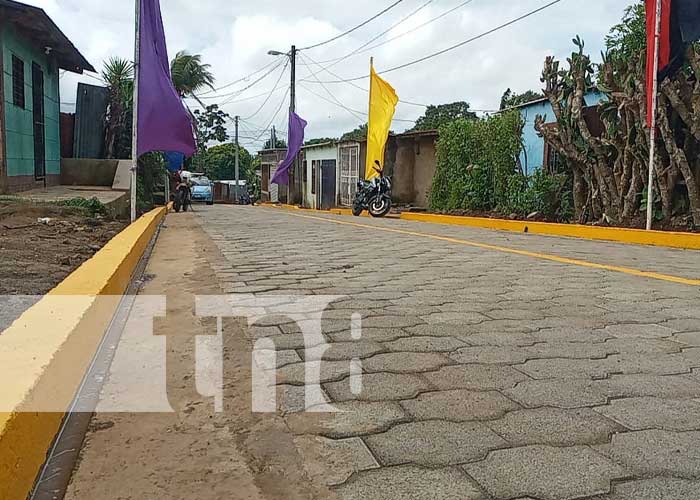 Nuevas calles adoquinadas en Diriamba