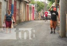 Construcción y reparación de calles en el barrio Jorge Dimitrov, Managua