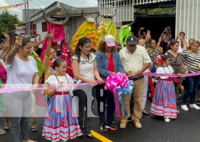 Inauguración de calles en el barrio San José Oriental, Managua