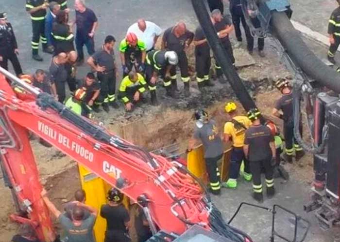 ¡Insólito! En Italia cavaron un túnel para robar y terminaron enterrados