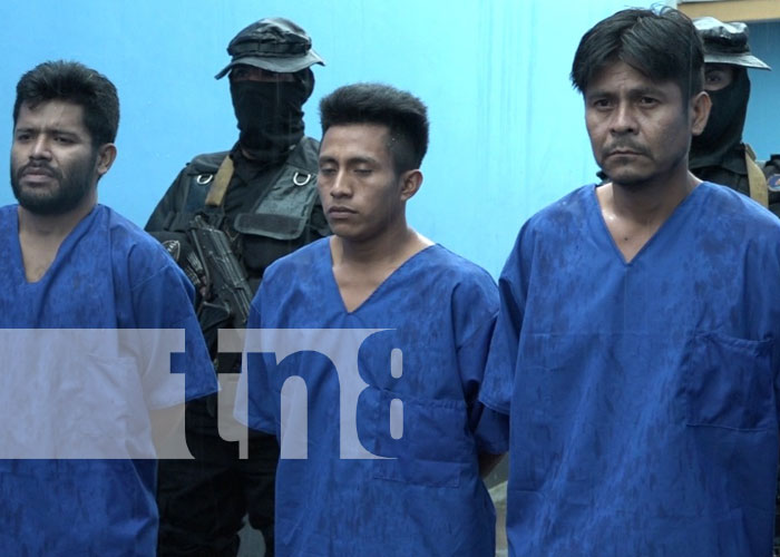 Presuntos delincuentes tras las rejas en Matagalpa