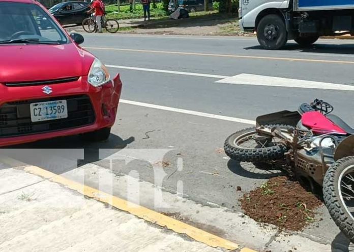 Accidente de tránsito en la entrada de Jinotepe