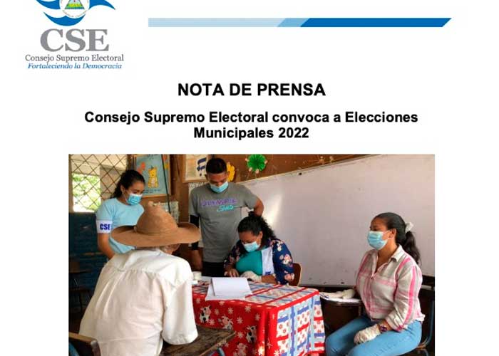 Consejo Supremo Electoral convoca elecciones municipales 2022 