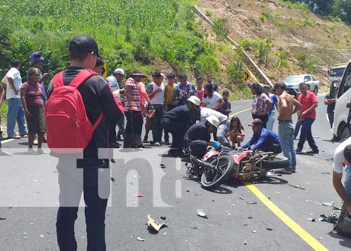 Escena de accidente de tránsito en Carretera Quilalí-Wiwilí